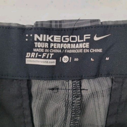 Nike Golf Tour Performance Dri-Fit Plaid Gray Black Golf Shorts Men's Size 30 - Picture 4 of 6