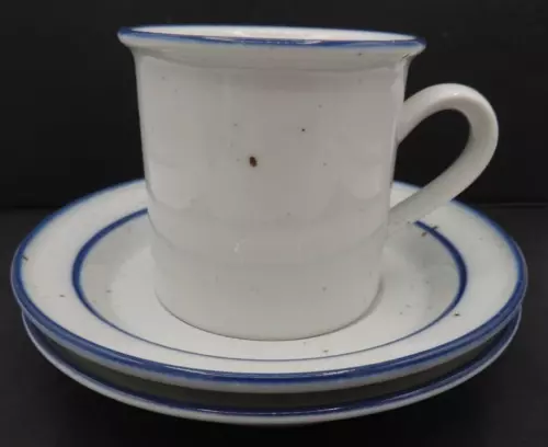 Dansk Blue Mist Cup 2 Saucers Denmark Niels Refsgaard Vintage MCM