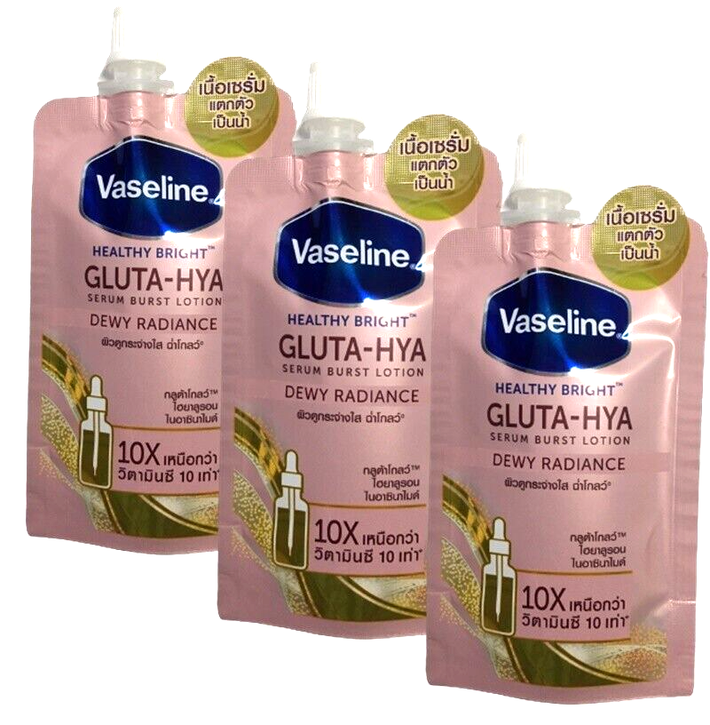 3x Sachets Vaseline Gluta-Hya Serum Healthy Bright Burst