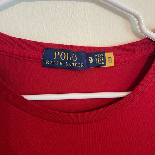 Polo Ralph Lauren Classic Fit Winter Polo Bear T-Shirt Short Sleeve Red XL - Picture 3 of 5