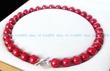 Genuine 12mm Beauty Red Sea Red Coral Round Beads Gemstone Necklace 16-28''
