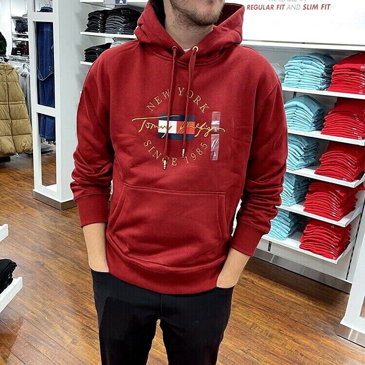 NWT Mens Tommy Hilfiger $129 SEASONAL ICON Hoodie Sweatshirt M