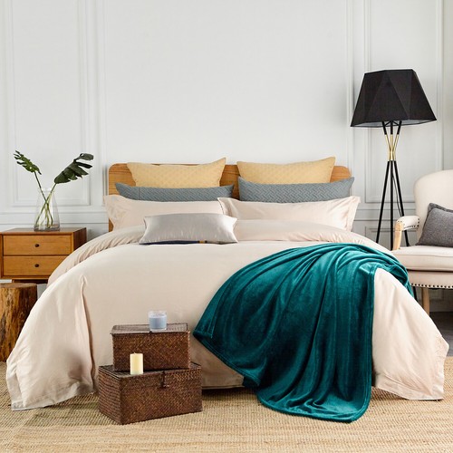 Solid Color & Rose Printed Blanket 2Ply Reversible Winter Heavy Thick Blankets - Picture 41 of 43