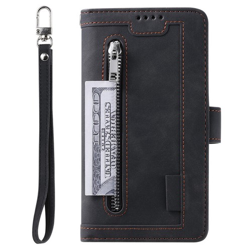 Zip Leather Wallet Case Card Flip Cover for iPhone 16e/16/15/14/13/12/11 XR SE 8 - Picture 21 of 37