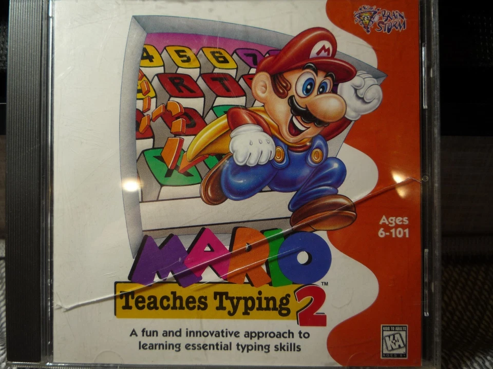 Mario Teaches Typing 2 Instructional Nintendo RARE OOP PC 1996 No Box CD-Rom - Image 3 of 4