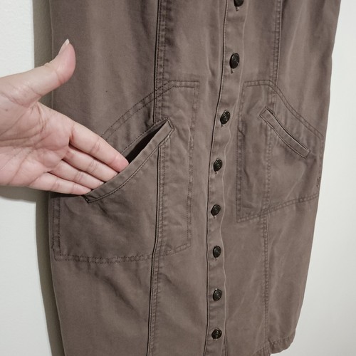 Vestido chaleco para mujer The Territory Ahead talla 12 botones delanteros sin mangas marrón desteñido - Imagen 3 de 8