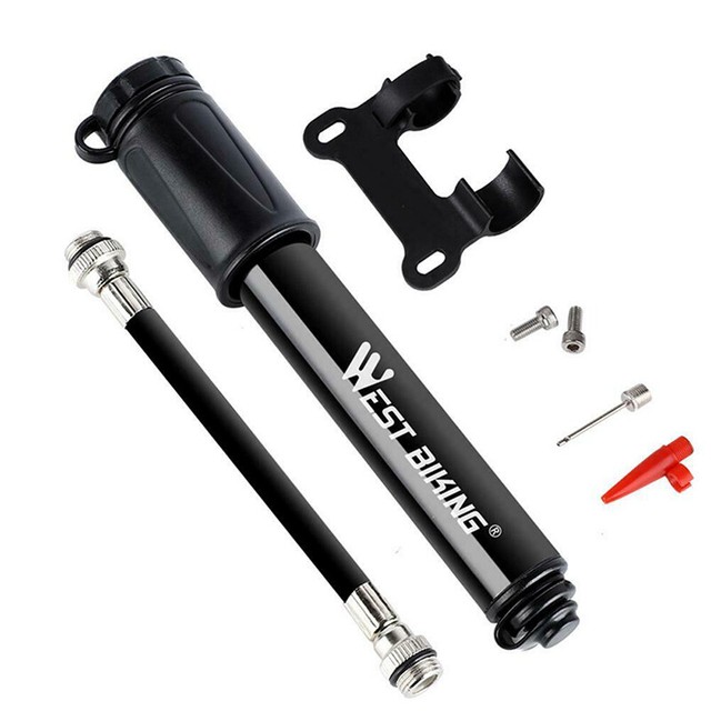 WEST BIKING Mini Bicycle Pump 100PSI Portable Tire Air Inflator with Hose WEST BIKING Mini Bicycle Pump 100PSI Portable Tire Air Inflator with Hose
