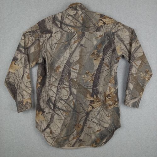 Vtg Walls Camo Shirt Mens Medium Realtree Hardwoods Hunting Cotton Chamois - Picture 2 of 15