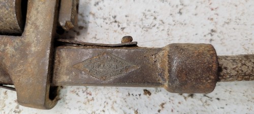 *Q5) Vintage Pair of 2 Stillson Trimo Steel Adjustable Jaw Pipe Wrench Tools - Picture 6 of 11