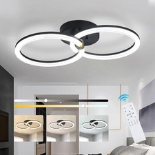 EIDISUNY LED Dimmable Ceiling Lights with Remote Control, 45cm 36W Black Modern