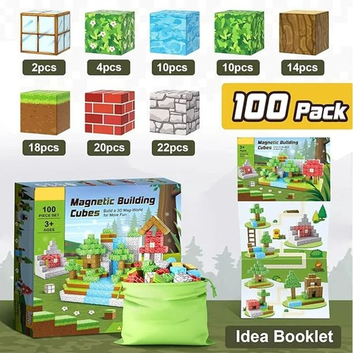 Building Blocks Magnet Cube Mine World Set Toys Sensory Stacking Cubes Construc - Picture 31 of 61
