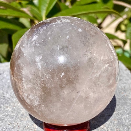389G Natural Tea colored Clear Quartz Crystal Sphere Ball Healing Meditation. - Picture 7 of 13