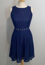 Altar’d State Navy Blue Cutout Waist Lace Dress Sz Small