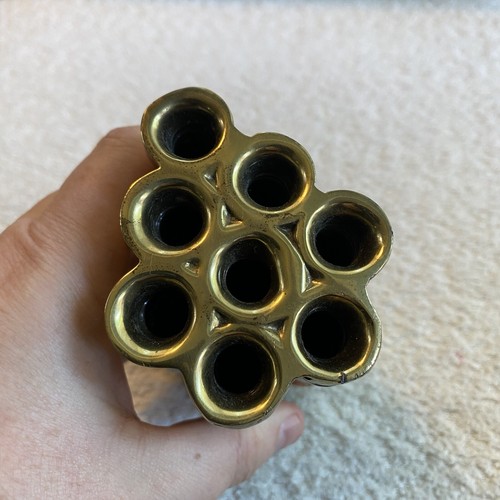 Vintage Mid-Century Modern Brass Stylized Cane Bamboo Flower Holder Vase - Picture 8 of 10