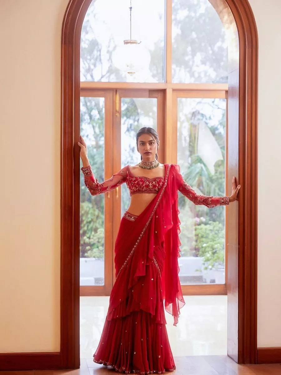 Party top lehenga saree