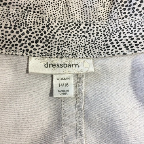 Dressbarn Plus Size 14-16 W Snap Up Jacket 3/4 Sleeve Black White Leopard Print - Picture 5 of 7