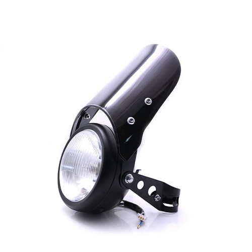 5-7" Side Mount Headlight & Black Cover Windshield Retro Racer Cruiser Chopper - Bild 14 von 15