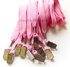 WHOLESALE 50 PCS PINK ID NAME BADGE STRAP HOLDER NECK LANYARDS BULLDOG CLIP