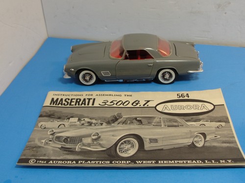 Vintage Aurora 1964 Maserati 3500 G.T. 1:25 Pro gebauter Modellbausatz #564-198 - Bild 10 von 11
