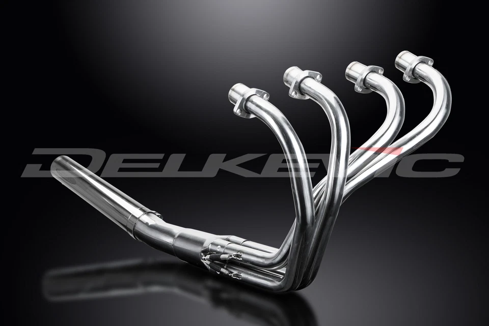 Silenciador recto de acero inoxidable 4-1 escape completo Delkevic Honda CB400 F 1975-1977 Foto 4 de 4