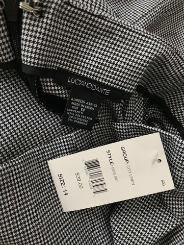 NUEVA Falda Luciano Dante Talla 14 Negra/Blanca A Cuadros - Imagen 4 de 4