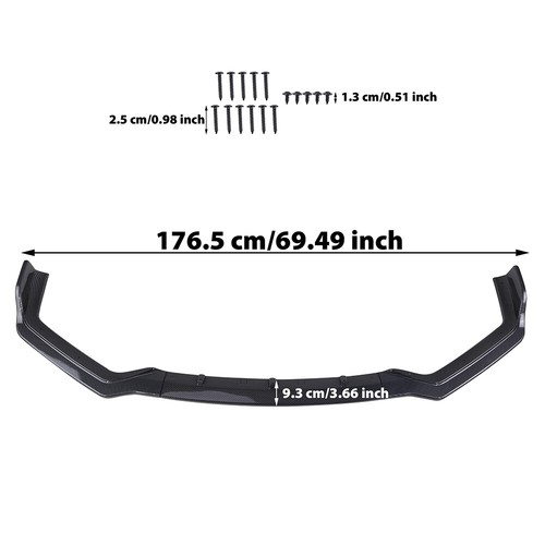 New Front Bumper Lip Splitter For 2018-2021 Infiniti Q50 Sport Carbon fiber Look - Foto 4 di 14