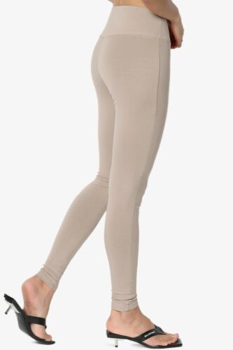 TheMogan High Waist LUXE Cotton Jersey Full Length Ankle Leggings Yoga Pants - Picture 189 of 266