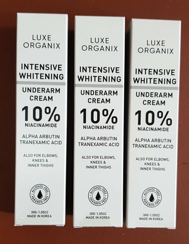 3 Luxe Organix Intensive Whitening Underarm and Thigh Creams Alpha Arbutin 30g
