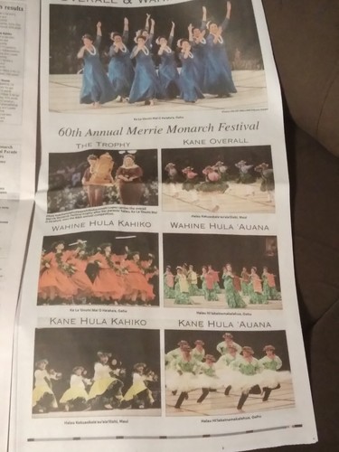 60ª SEMANA MERRIE MONARCH TRIBUNE HERALD PERIÓDICOS E INSERTO HULA COBERTURA COMPLETA - Imagen 12 de 12