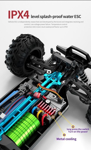 1:16 70km/h or 50km/h 4wd Rc Car with LED Remote Control Cars High Speed Drift - Picture 18 of 30