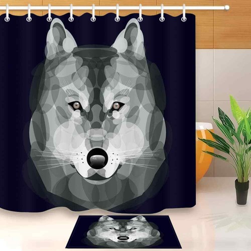 Wolf's Gaze Waterproof Bathroom Polyester Shower Curtain Liner Water Resistant - Picture 2 of 16