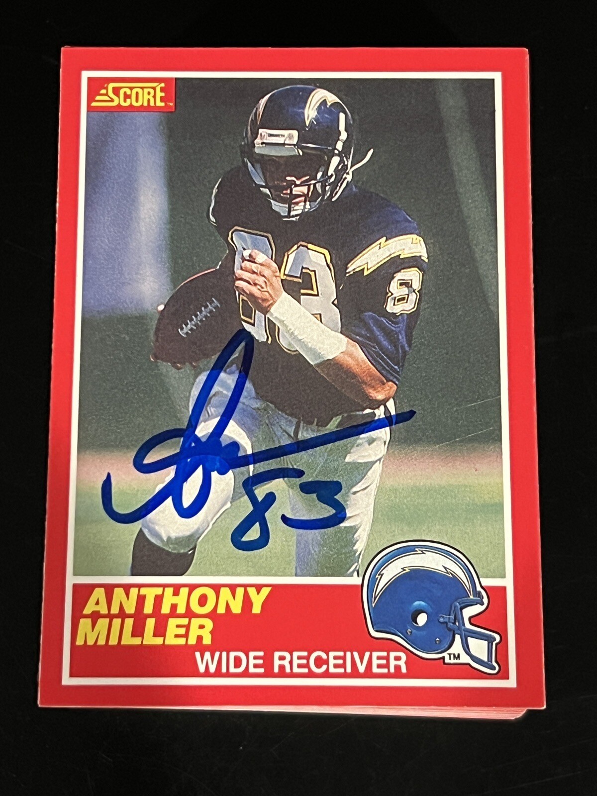 ANTHONY MILLER Signed Autographed Auto 1989 Score Rookie RC San Diego Chargers