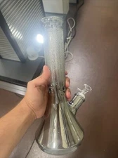 10" Heavy Duty Glass Bong Glass Water Pipe Smoking Tobacco Pipe Beaker 14MM Bowl