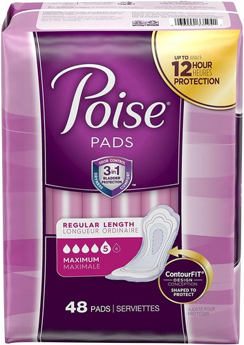 Poise Incontinence Pads, Maximum Absorbency, Regular & Long, 84, 96 192 Count ✅ - Picture 5 of 11
