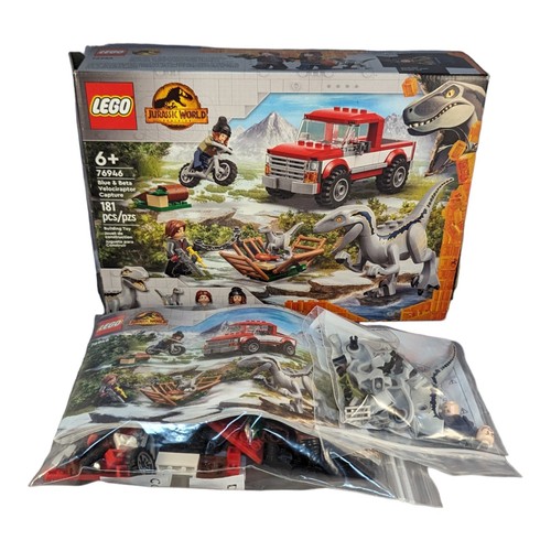 LEGO 76946 Jurassic World Blue & Beta Velociraptor Capture Complete Box & Manual - Picture 6 of 9