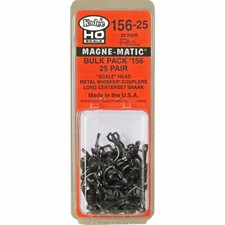 HO Scale Kadee 156-25 Scale Whisker Metal Couplers Long 25/64" Centerset 25 