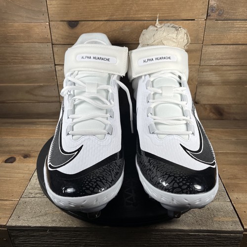 Nike Mens Size 13 Alpha Huarache Elite 4 White Mid Baseball Cleats FD2744-101 - Picture 2 of 12