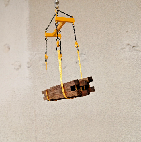 3D Print Crane I-Beam Lifting Frame w/Nylon Lift Straps In Liebherr Yellow 1/87 - Picture 2 of 3
