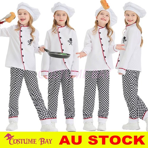 Girls Little Chef Role Play Kitchen Cook Costume Kids Pretend Play Halloween AU - Bild 1 von 32
