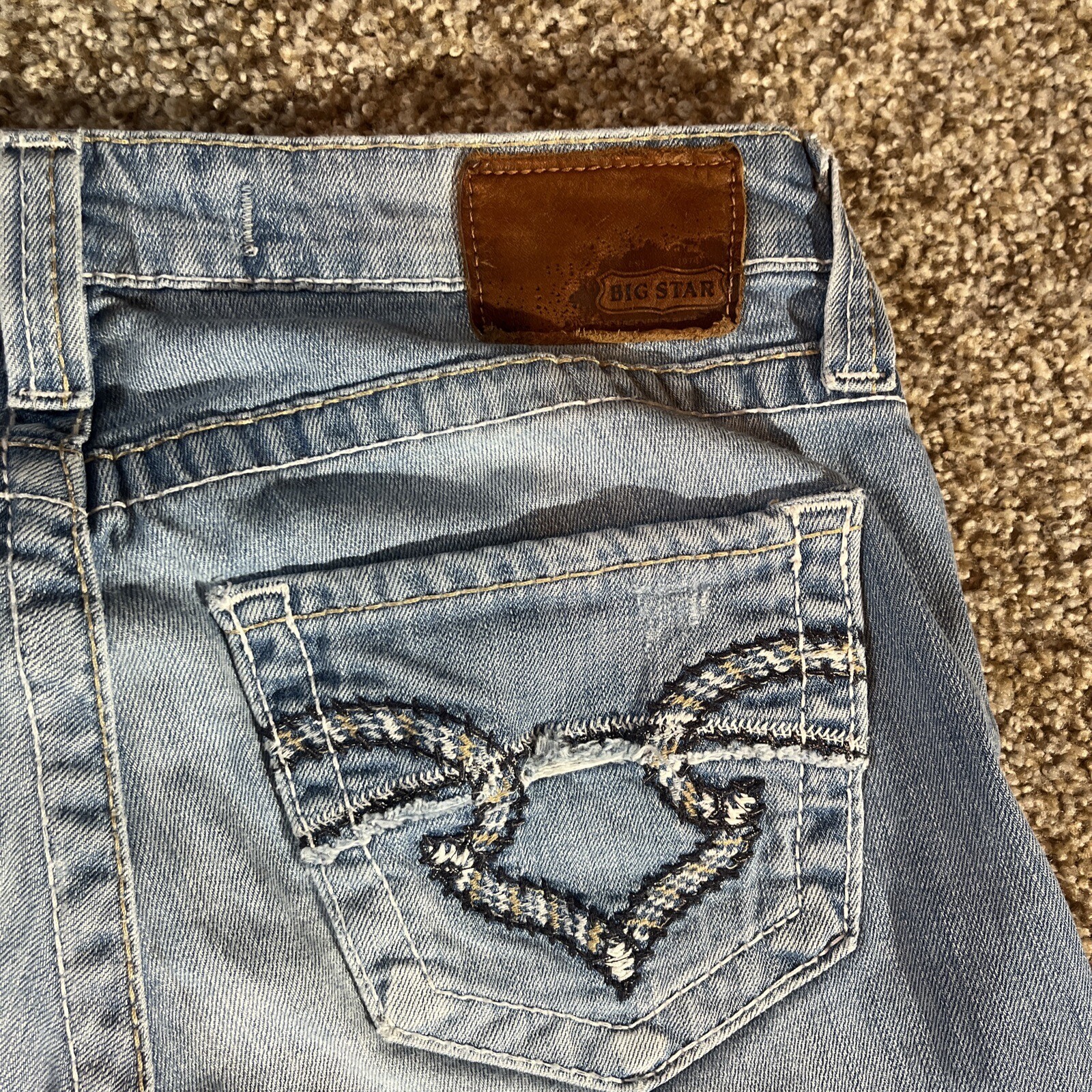 Big Star Remy Jeans Womens 27 (29x26) Cropped Capri Low Rise Fit Denim Blue - View 14