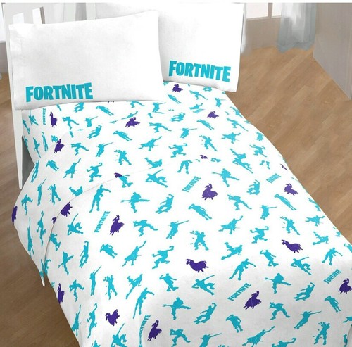 Juego de sábanas de tamaño completo Fortnite de 4 piezas ropa de cama de microfibra de Epic Games totalmente nuevo - Imagen 8 de 8