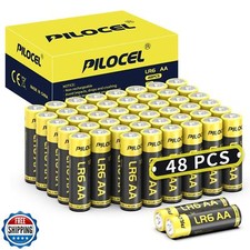 PILOCEL aa Batteries 48 Pack, Lead- and Mercury-Free, Leak-Proof 1.5V Alkalin 0.58 per gallon