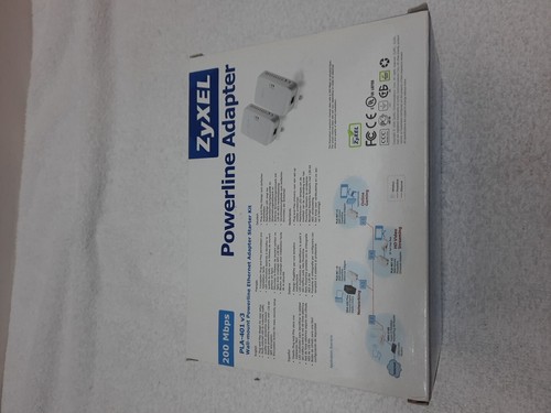 NEW ZyXEL - Powerline Adapter (200 Mbps/PLA-401) Pass-Thru Ethernet Adapter Kit - Picture 3 of 6