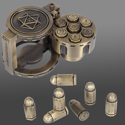 Coleman - dice CZYY Metal Polyhedral Bullet Dice Set of 7 with Spinning