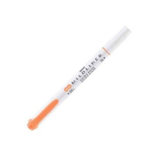 Zebra Mildliner Double End Highlighter Apricot Chisel/Bullet Office School Home