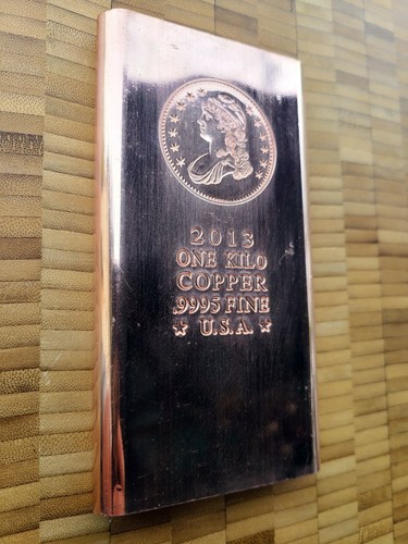1 Kilo 2.3lb Copper Bar 36oz 999 Fine Bullion Ingot 5-10-20 Alternativ to Silver - Picture 7 of 12
