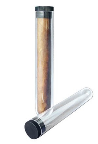 6 tubi e tappo CIGAR in plastica acrilica calibro 6 1/4" x 52 fondo tondo - Foto 4 di 6