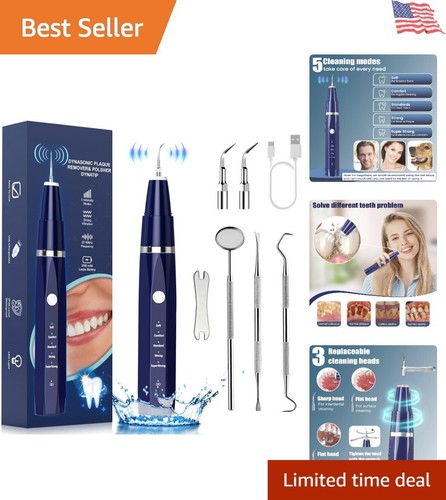 Teeth Cleaning Kit Battery Powered 5 Modes LED Light Easy Plaque Remover Tool