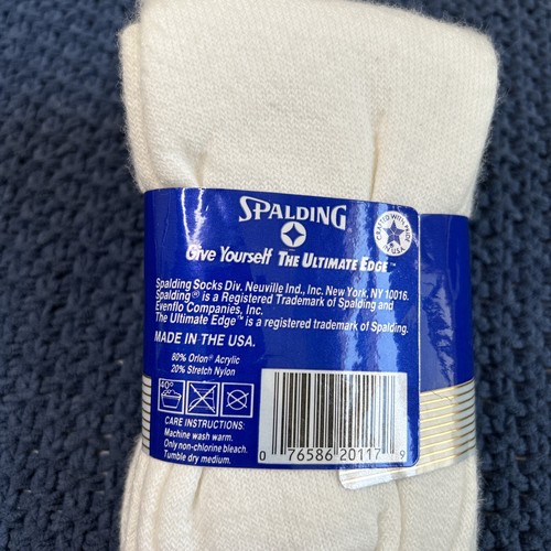 Vtg Spalding Socks Lot Orlon Acrylic Sports Basketball 10-13 80's 22" USA 2 Pack - Picture 5 of 5