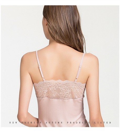 Silk Suspender Women's Mulberry Silk Knitted Lace Sleeveless Shirt Cropped Vest - Picture 18 of 25